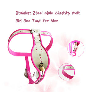 Stainless Steel Male Chastity Belt with The Catheter Anal Plug Cock Lock Sex for Men Cock Cage Sleeve Love Game