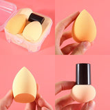 Sponges Applicators Cotton New Arrival Mushroom Head Beauty Egg Set Gourd Puff Box 2 In 1 Wet and Dry Makeup Cosmestic Tools240