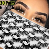 20 Pairs/Boxed 25mm Mixed Styles 3D Mink False Eyelashes Natural Long Lashes Handmade Wispies Bushy Fluffy Sexy Eye Makeup Tools272