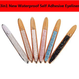 3in1 Waterproof Self Adhesive Eyeliner False Eyelashes No Need Glue To Wear Lashes Liquid Eyeliner Strong Self-Adhesive Eyelash Eyeliners