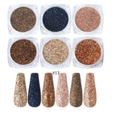 Nail Glitter 6pcs Rose Gold Colors Sandy Powder Shiny Luxury Sparkles Art Sequins Pigment Flakes Dust 3D Decorations275