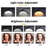 False Eyelashes 45W LED Lash Light Moon 40W Half Ring Lamp with Stand Phone Holder for Makeup Beauty Salons Eyebrow Tattoo