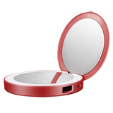 Makeup Compact Mirrors LED Mini Makeup Mirror Hand Held Fold Small Portable USB Cosmetic273