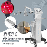 Laser Machine 3 In 1 Slimming Equipment 6D Cold Lipo Laser 635nm Emslim Tighten Fat Reduction System Body Shape Beauty Machines