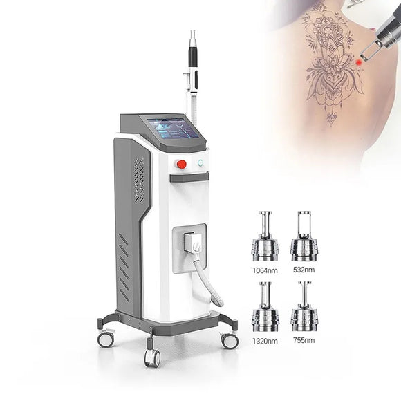 1064nm 532nm 755nm 1320nm Laser Wavelength Picosecond Q Switch ND-yag Laser Tattoo Removal Black Face Doll Skin Peeling Picosecond Machine