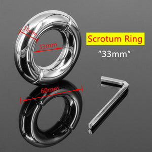 2023 New Cockrings Stainless Steel Scrotum Ring Metal Locking Cock Ring Ball Stretchers for Men Stretcher Testicular Restraint