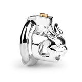 New Style Alloy Chastity Device Rabbit Metal Male Belt Cock Cage Penis Ring Locking Bondage Sex Toys Products for Men