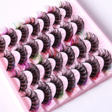 Thick Curled Colorful Eyelashes Soft Light Delicate Handmade Reusable Multilayer 3D Fake Lashes Natural Lash Extensions Makeup Accessory For Eyes