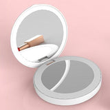 Makeup Compact Mirrors LED Mini Makeup Mirror Hand Held Fold Small Portable USB Cosmetic273