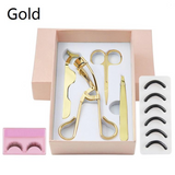 4Pcs/lot Rose Gold Eye Lashes Stainless Steel Makeup Set Curler Eyebrow Tweezers Scissors False Eyelash Applicator KITS233