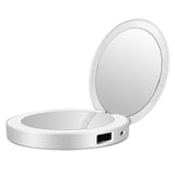 Makeup Compact Mirrors LED Mini Makeup Mirror Hand Held Fold Small Portable USB Cosmetic273