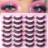 Thick Curled Colorful Eyelashes Soft Light Delicate Handmade Reusable Multilayer 3D Fake Lashes Natural Lash Extensions Makeup Accessory For Eyes