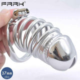 2023 Chastity Devices FRRK Metal Chastity Cage 37mm Large Erect Denial Cock Lock Device BDSM Kinky Sex Toys for Male Prison Bird Bondage Penis Belts Ce