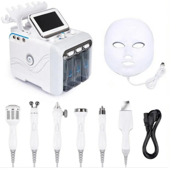 H2 02 Small Bubble Hydro Oxygen Sprayer 7 In 1 Beauty Microdermabrasion Aqual Peel Facial Machine with Led Mask