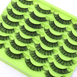 Handmade Reusable Fluffy False Eyelashes Wispy Soft Thick Natural Mink Lashes Extensions Full Strip Lash Messy Crisscross