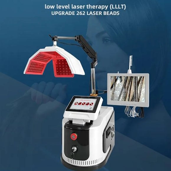 Scalp Low Level Laser Hair Growth Machine with Hair Analyser for Face Wrinkles Removal 670nm Diode Growth Machine For Hair Loss