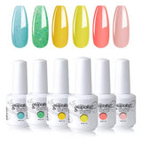 6 Pieces/lot UV Gel Nail Polish Set Vernis Semi-permanent UV Varnish Gellak Base Top Coat Needed 15ml370