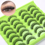 Handmade Reusable Fluffy False Eyelashes Wispy Soft Thick Natural Mink Lashes Extensions Full Strip Lash Messy Crisscross