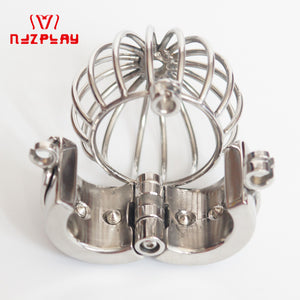 Stealth Lock Design Scrotum Pendant Stainless Ball Stretchers Cock Ring Locking Male Chastity Sex Toys