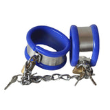 Chastity Devices Stainless Steel Bondage Chain Neck Collar Handcuffs Fetter Wrist Ankle Cuffs Waistbelt Adults BDSM Sex Toy