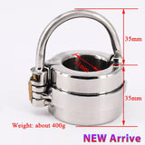 Mens Penis Ball Locking Chastity Device Male Spiked Ball Stretcher Stainless Steel Penis Bondage Metal Cock And Scrotum Rings