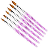 2023 6Pcs Acrylic Handle Nail Art Flat Brush Design Dotting Painting Drawing Crystal Pen Set Carving Salon Tips Builder 2 4 6 8 10224