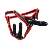 Female Chastity Devices Belt With 4 Style Anal Plug And Dildo Soft Pvc Leather Pants Sex Product For Women Gay Sm Bdsm Toys269