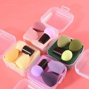 Sponges Applicators Cotton New Arrival Mushroom Head Beauty Egg Set Gourd Puff Box 2 In 1 Wet and Dry Makeup Cosmestic Tools240