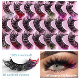 Thick Curled Colorful Eyelashes Soft Light Delicate Handmade Reusable Multilayer 3D Fake Lashes Natural Lash Extensions Makeup Accessory For Eyes