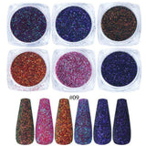 Nail Glitter 6pcs Rose Gold Colors Sandy Powder Shiny Luxury Sparkles Art Sequins Pigment Flakes Dust 3D Decorations275