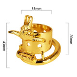 Gold Male Chastity Device Bull Skeleton Metal Cock Rings Steel BDSM Penis Cage Bondage Lock Belt Sissy Sex Toys