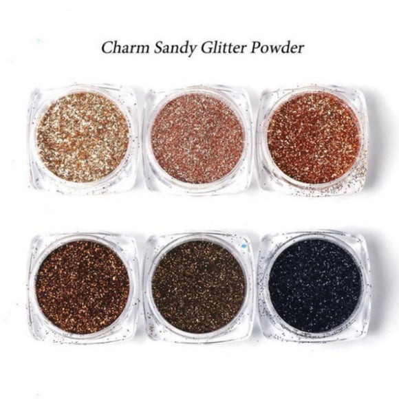 Nail Glitter 6pcs Rose Gold Colors Sandy Powder Shiny Luxury Sparkles Art Sequins Pigment Flakes Dust 3D Decorations275