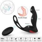 Anal Toys USB Rechargeable Male Prostate Massage with Ring Remote Control Anal Vibrator Silicon Sex Toy for Men