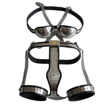 T-type Chastity Devices Belt BDSM Device with Cock Cage Urethral Collar Handcuffs Thigh Cuffs Ankle Cuffs Anal Plug Bra