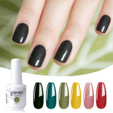 6 Pieces/lot UV Gel Nail Polish Set Vernis Semi-permanent UV Varnish Gellak Base Top Coat Needed 15ml370