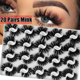 20 Pairs/Boxed 25mm Mixed Styles 3D Mink False Eyelashes Natural Long Lashes Handmade Wispies Bushy Fluffy Sexy Eye Makeup Tools272