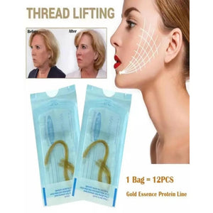 No Needle Anti Aging Thread Face Lift Line Carved Gold Essence Protein Skin Absored Lines Wrinkle Remove Care Skin Tighening