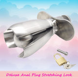 Stainless Steel Openable Stretching Anal Plug Beads with Lock Expanding Anus Butt Appliance Chastity BDSM Fetish Sex Toy