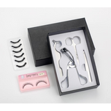 4Pcs/lot Rose Gold Eye Lashes Stainless Steel Makeup Set Curler Eyebrow Tweezers Scissors False Eyelash Applicator KITS233