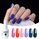 6 Pieces/lot UV Gel Nail Polish Set Vernis Semi-permanent UV Varnish Gellak Base Top Coat Needed 15ml370