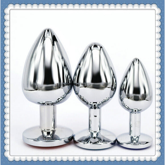 New Arrival Metal Anal Plug 3 Sizes Toys Butt Plug Sex Toy Crystal Jewel for Sale