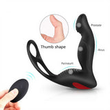 Anal Toys USB Rechargeable Male Prostate Massage with Ring Remote Control Anal Vibrator Silicon Sex Toy for Men