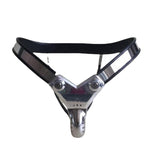 New Male Stainless Steel Lockable Adjustable BLACK Chastity Devices Belt with Penis Cage Cock Ring Cage Sex Toys for Men