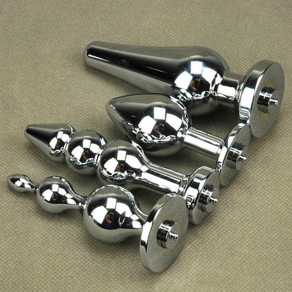 New Arrival Electro Anal Butt Plugs Metal Gay Butt Beads Tail Four Size Toys Diy Shock Sex Toy Accessories for Sale