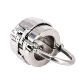 Mens Penis Ball Locking Chastity Device Male Spiked Ball Stretcher Stainless Steel Penis Bondage Metal Cock And Scrotum Rings