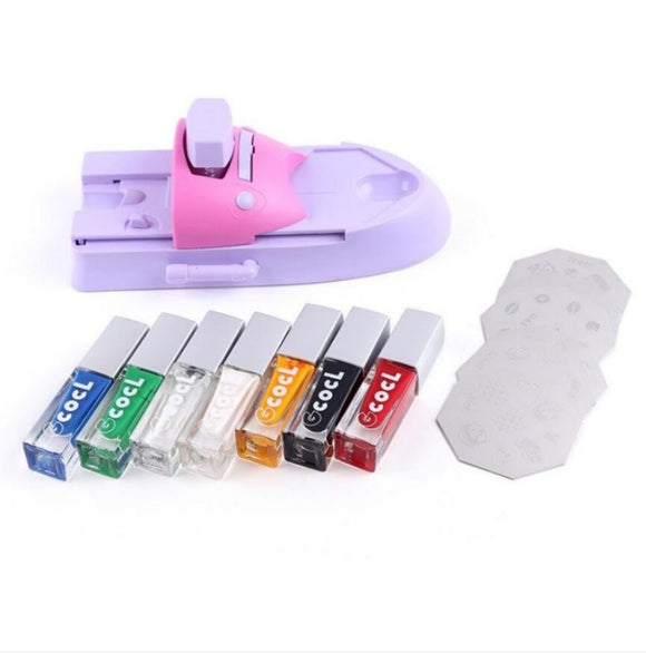 Nail Dryers Art Printer Machine DIY Portable Nail Stamping Manicure Tools with 6pcs Metal Stamp208