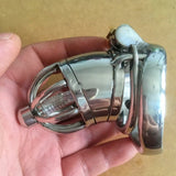 75mm Length Stainless Steel Super Small Male Chastity Device with Catheter and Anti-off Version 2.75 quot Short Cock Cage for BDSM