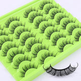 Handmade Reusable Fluffy False Eyelashes Wispy Soft Thick Natural Mink Lashes Extensions Full Strip Lash Messy Crisscross