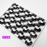 20 Pairs/Boxed 25mm Mixed Styles 3D Mink False Eyelashes Natural Long Lashes Handmade Wispies Bushy Fluffy Sexy Eye Makeup Tools272