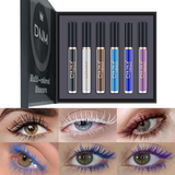 DNM Colored Mascaras 6Pcs Set Mascara Waterproof Colorful Eyelashes Charming Long lasting Cruelty Free Vegan Volume for Color Eyelash Eye Makeup Blue Purple277